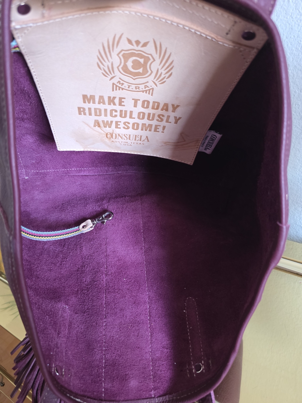 Consuela Plum Breezy Fringe Tote with Multicolor Accent - Picture 10 of 12